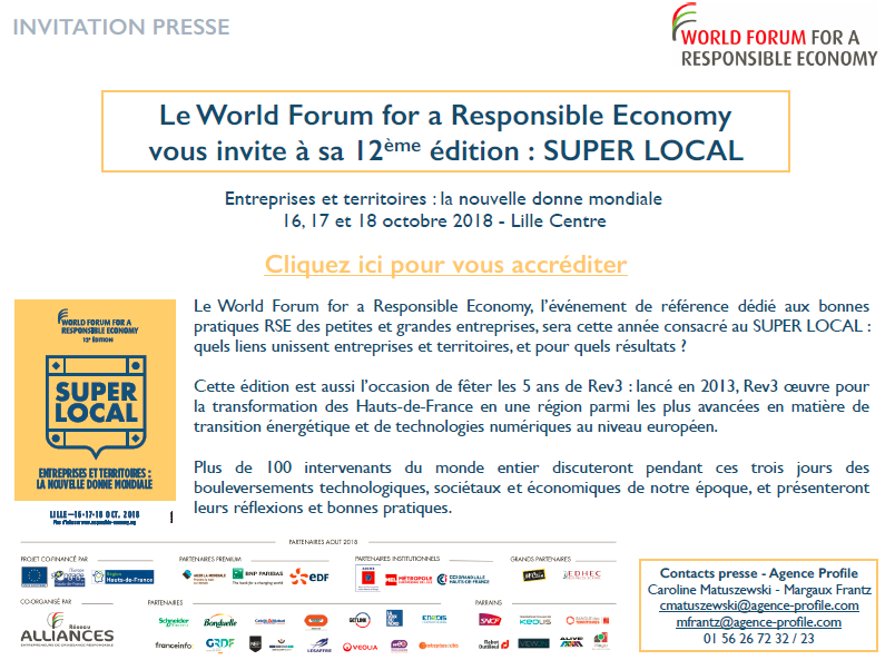 Photos of INVITATION PRESSE : Le World Forum for a Responsible Economy vous invite à sa 12ème édition : SUPER LOCAL